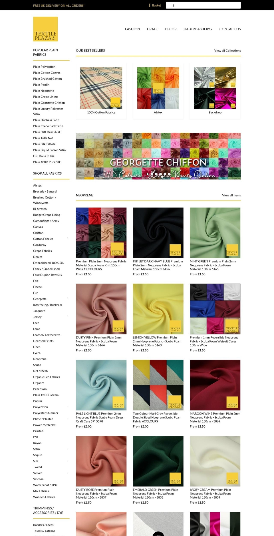 textileplaza.co.uk shopify website screenshot