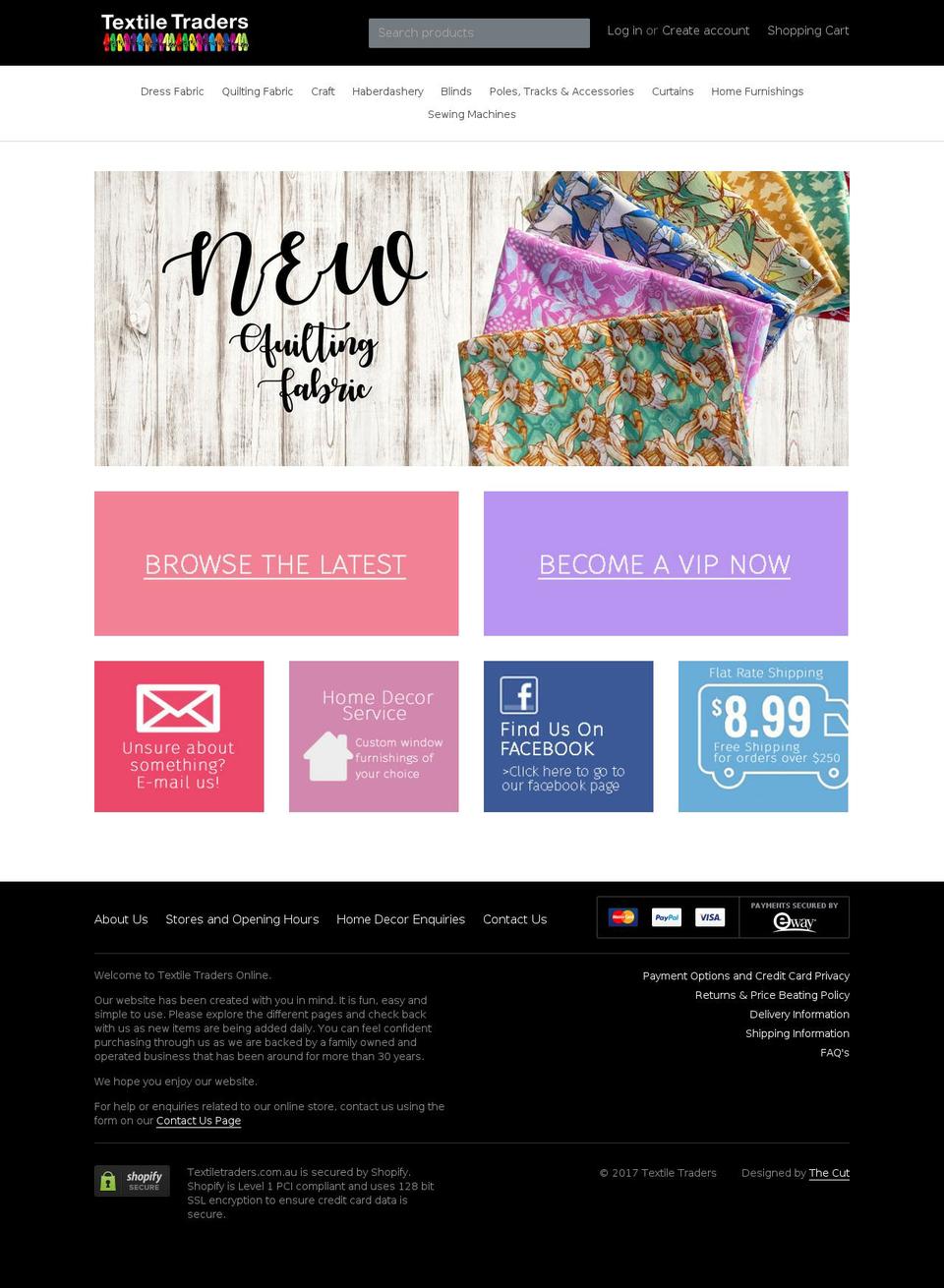 textiletraders.com.au shopify website screenshot