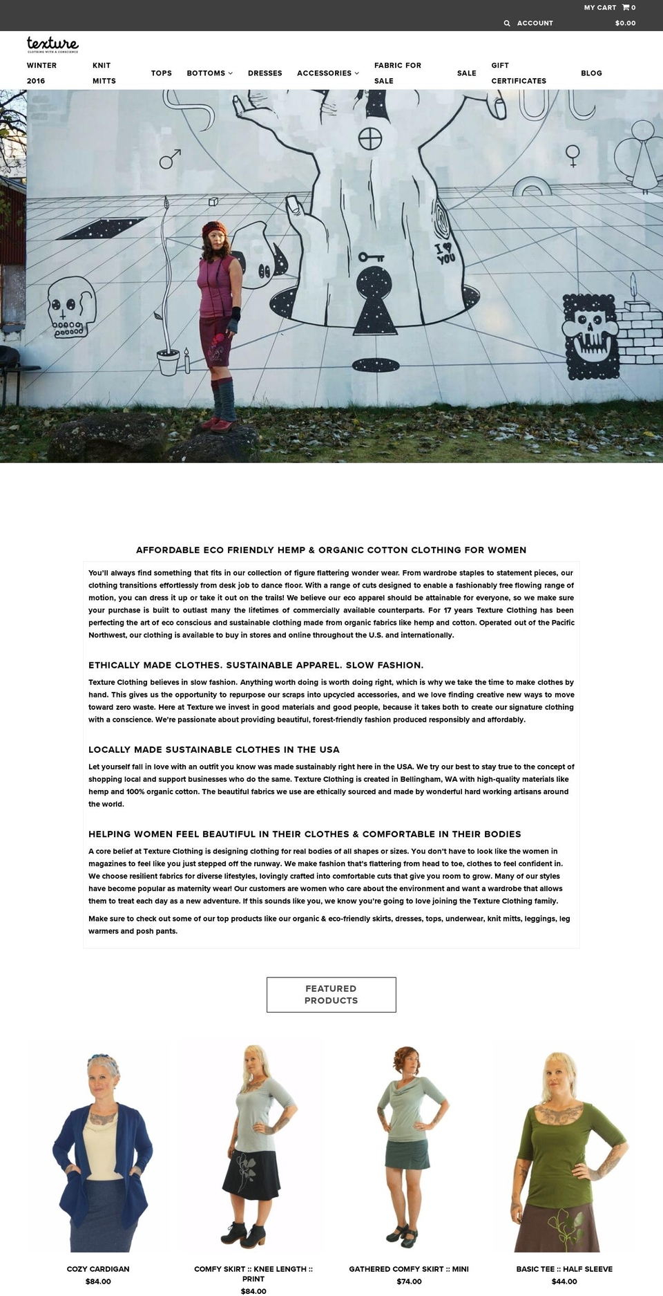 textureclothing.com shopify website screenshot