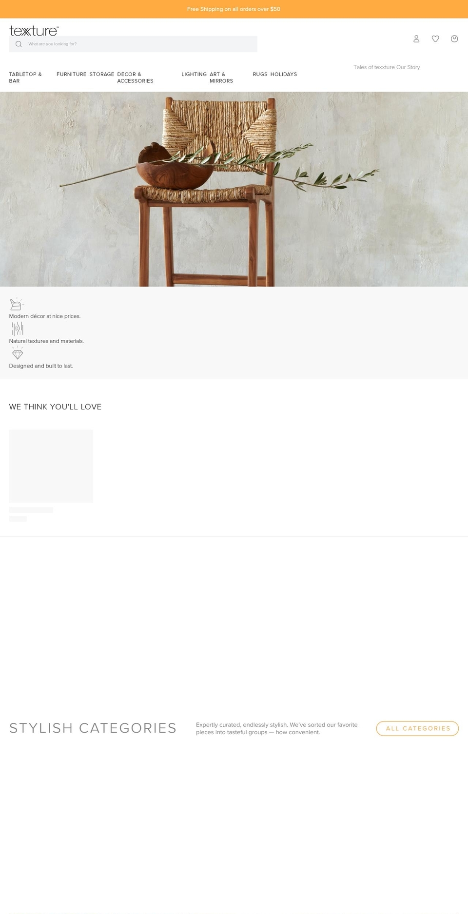 texxturehome.com shopify website screenshot