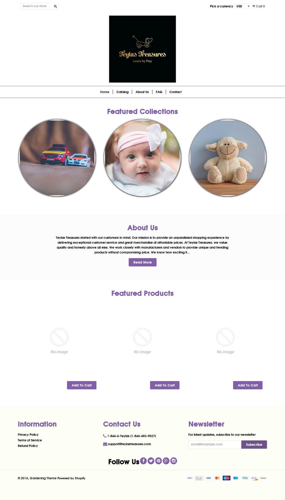 teylastreasures.com — Shopify storefront screenshot