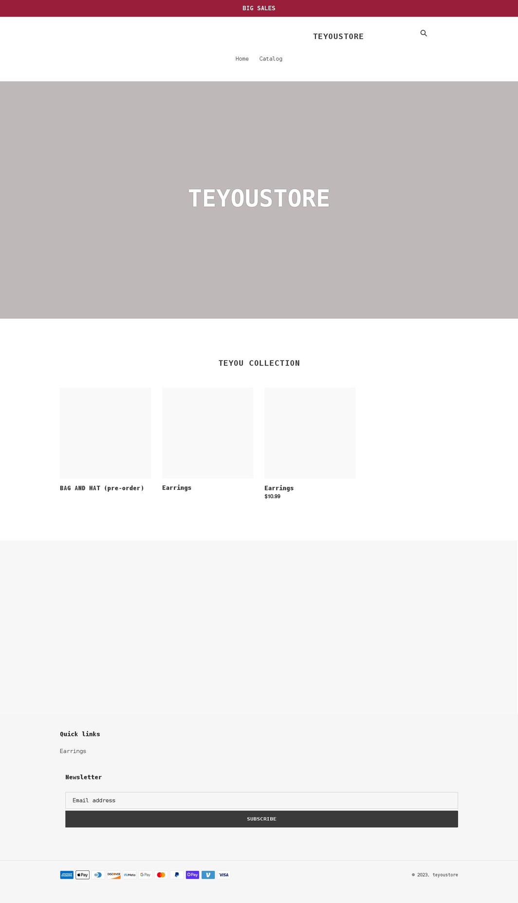 teyoustore.com shopify website screenshot