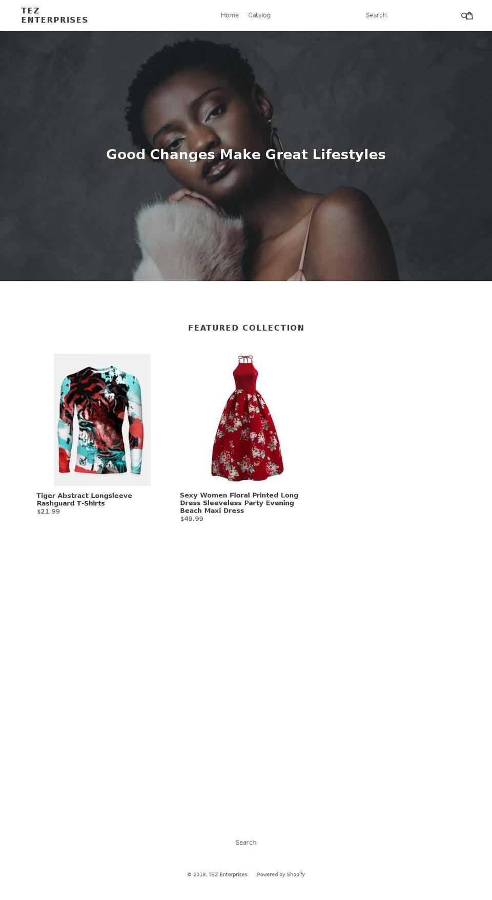tezenterprises.com shopify website screenshot