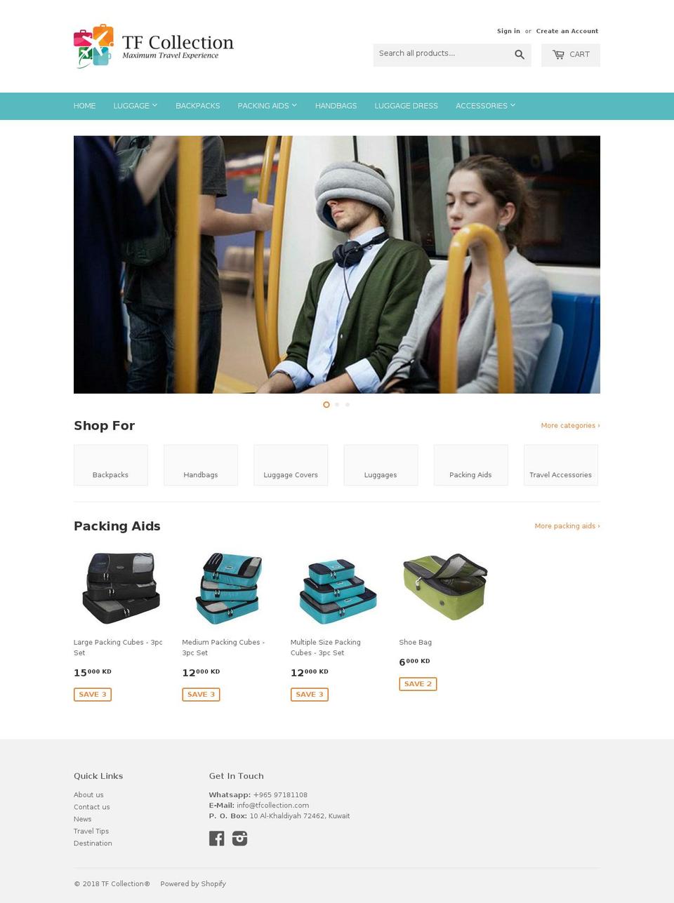 tfcollection.com — Shopify storefront screenshot