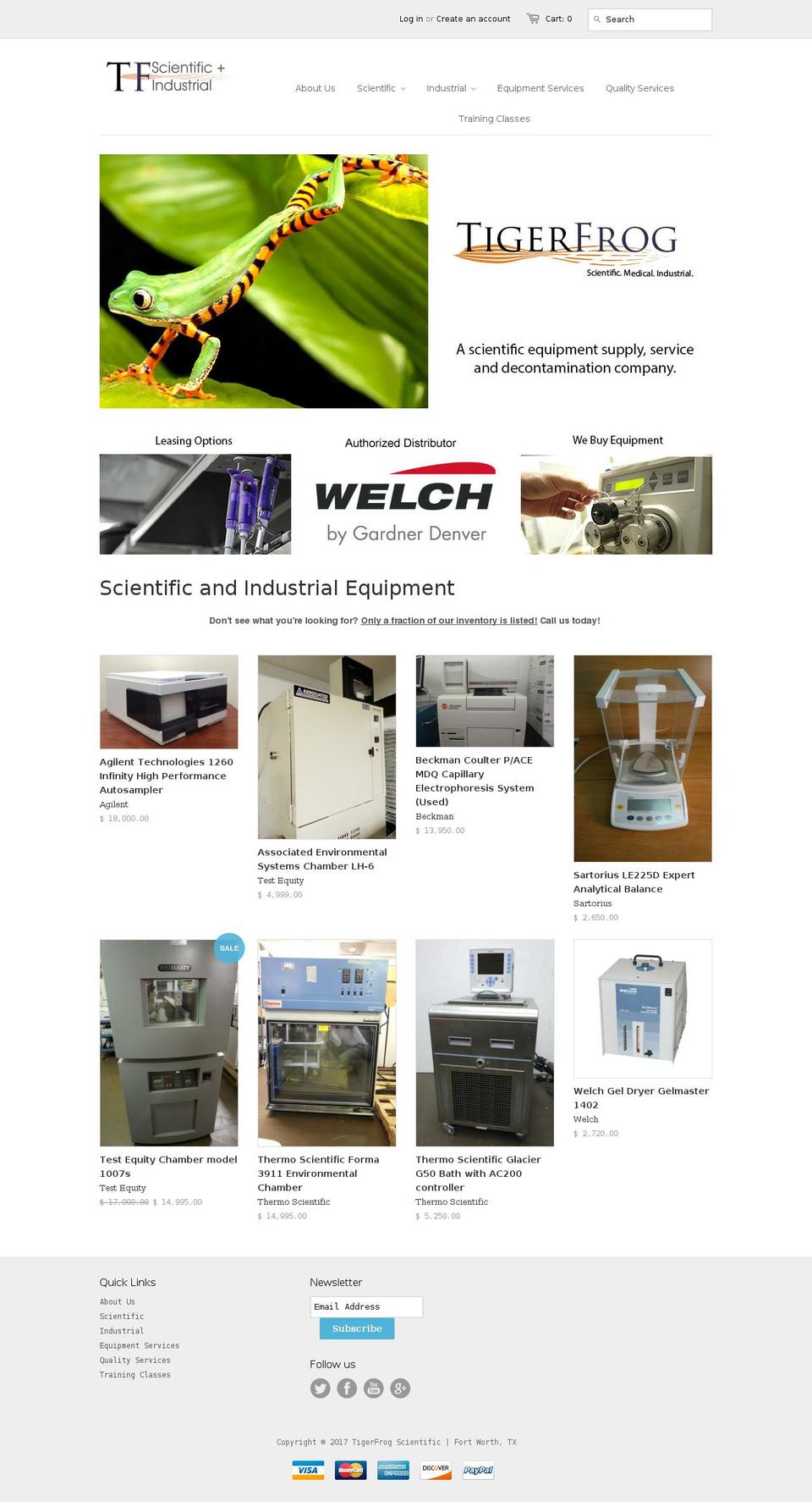 tfindustrial.com shopify website screenshot