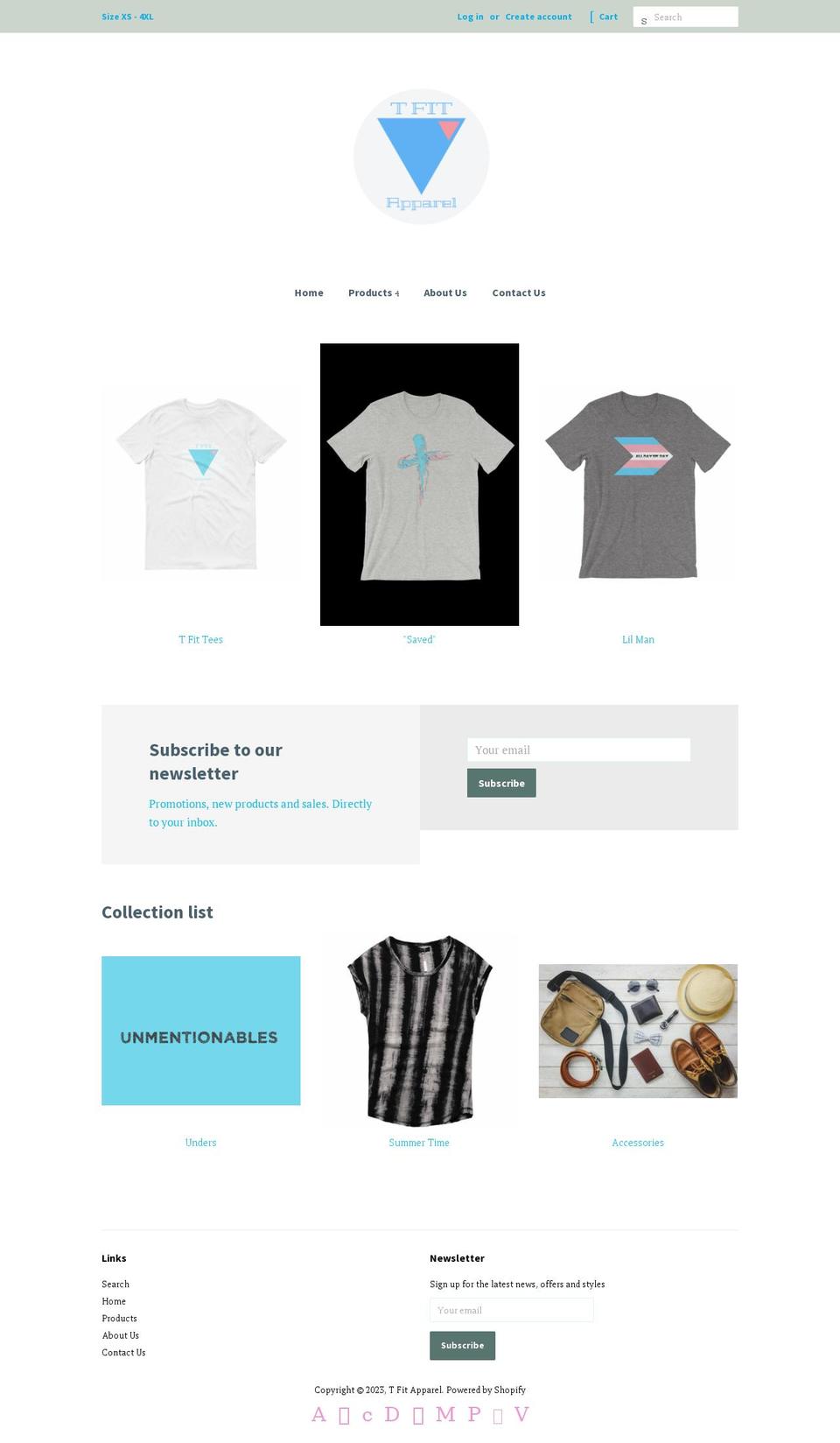 tfitapparel.com — Shopify storefront screenshot