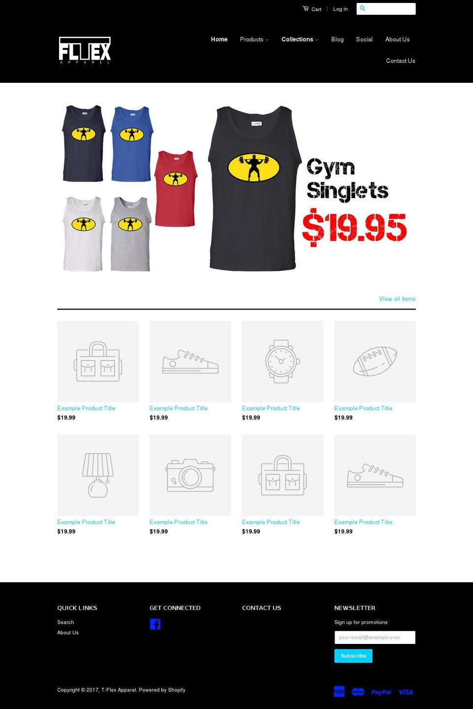 tflexapparel.com shopify website screenshot
