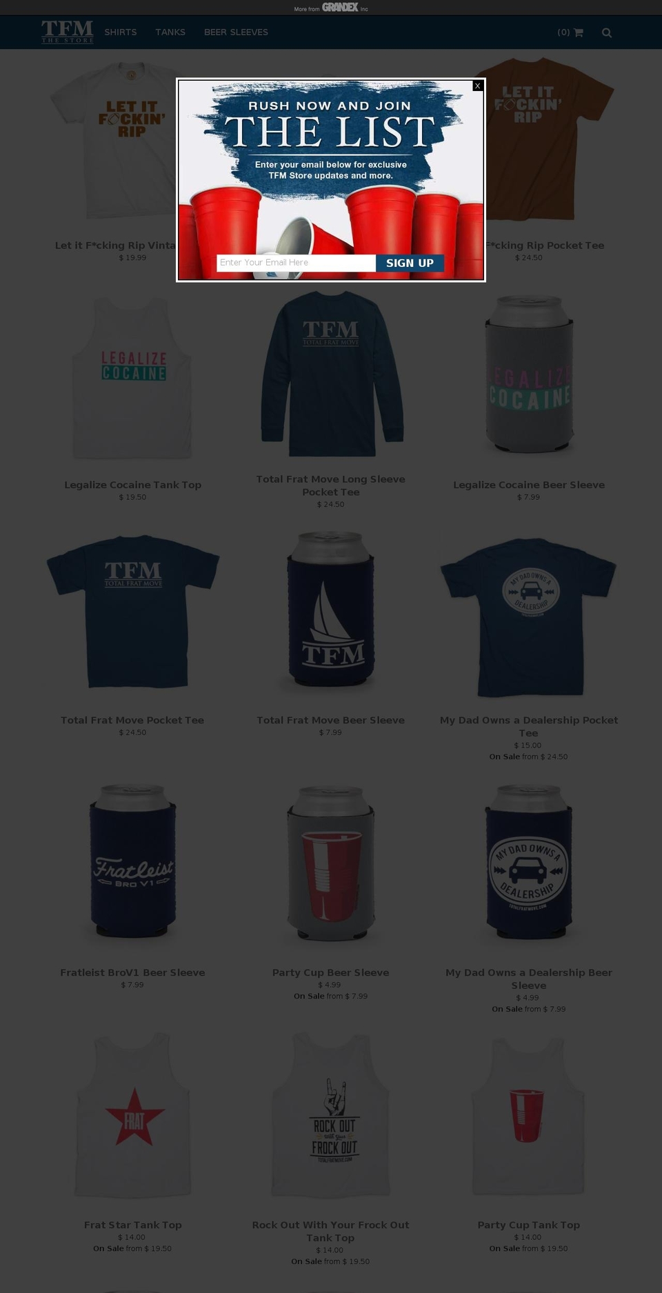 tfmgear.com shopify website screenshot