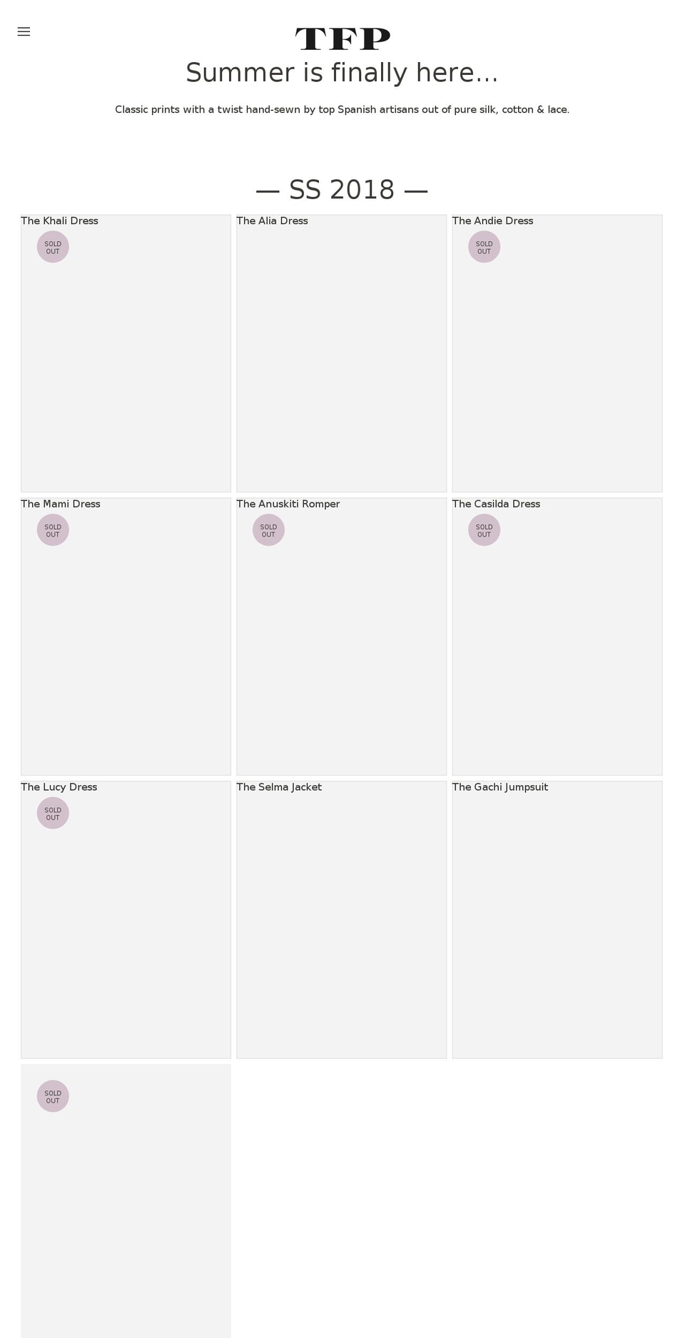 tfpbytamarafalco.com — Shopify storefront screenshot