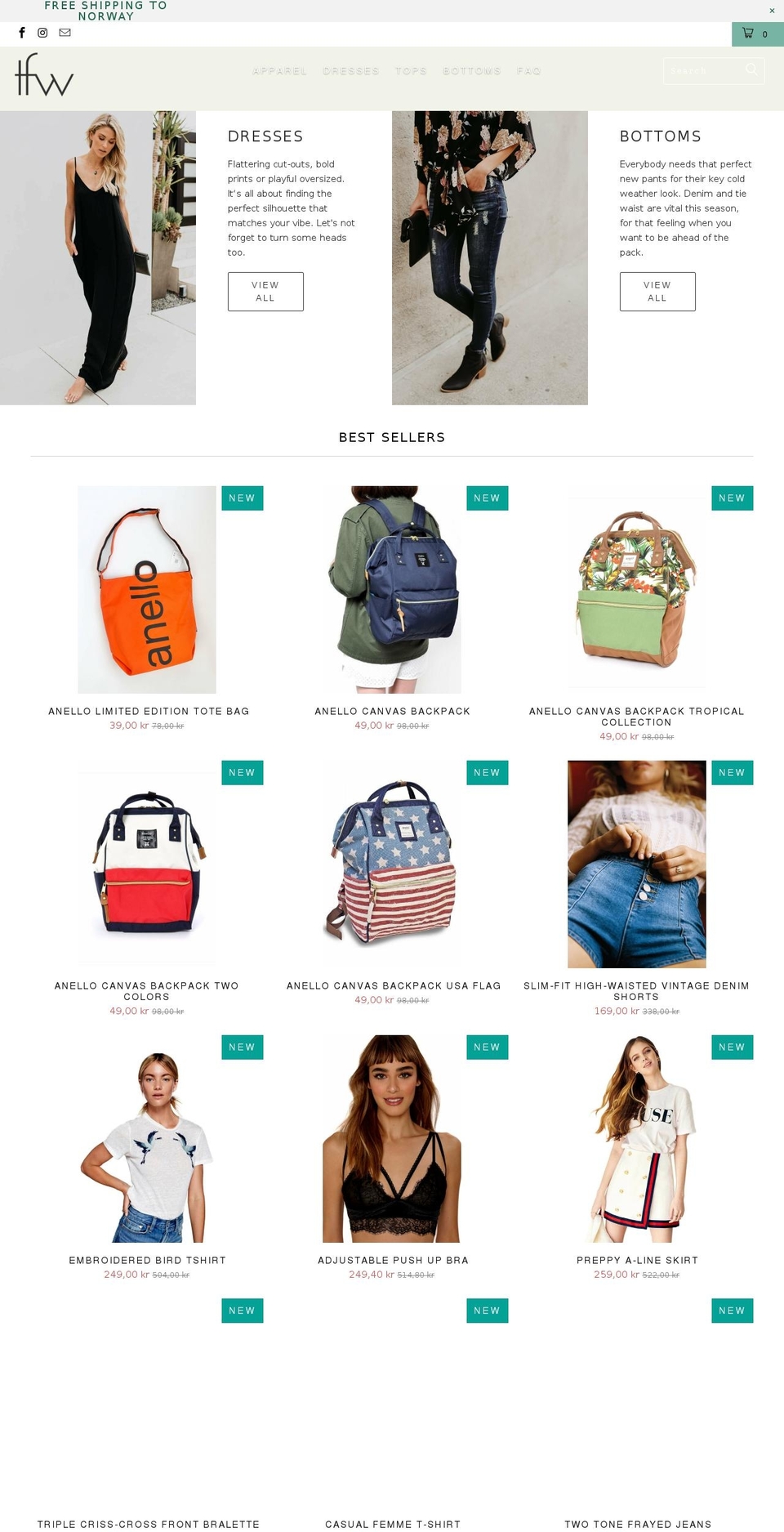 tfwapparel.com shopify website screenshot