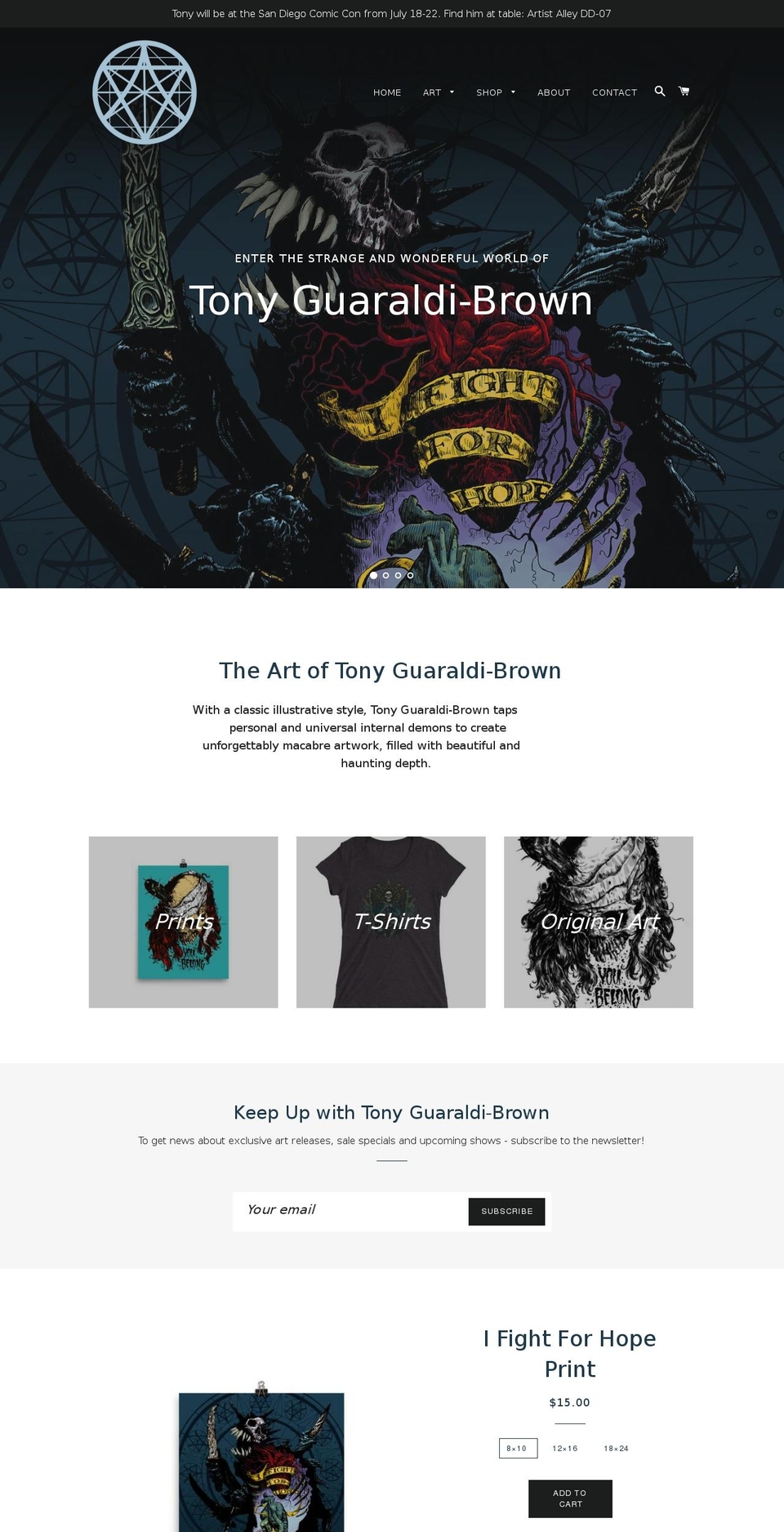 tgbart.com shopify website screenshot