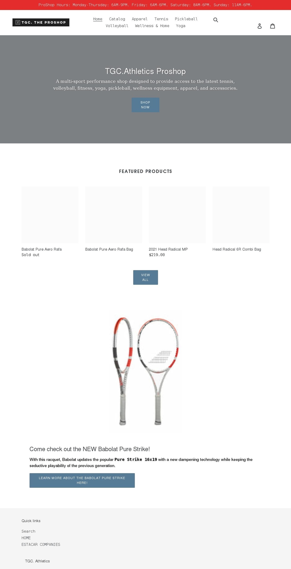 tgcproshop.com shopify website screenshot