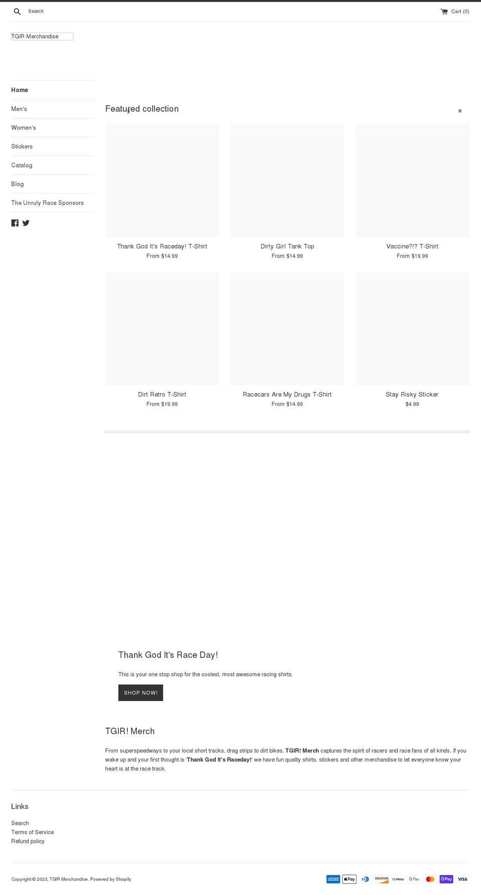 tgirmerch.com shopify website screenshot