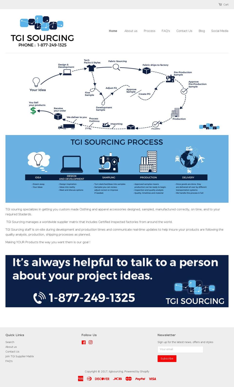 tgisourcing.com shopify website screenshot