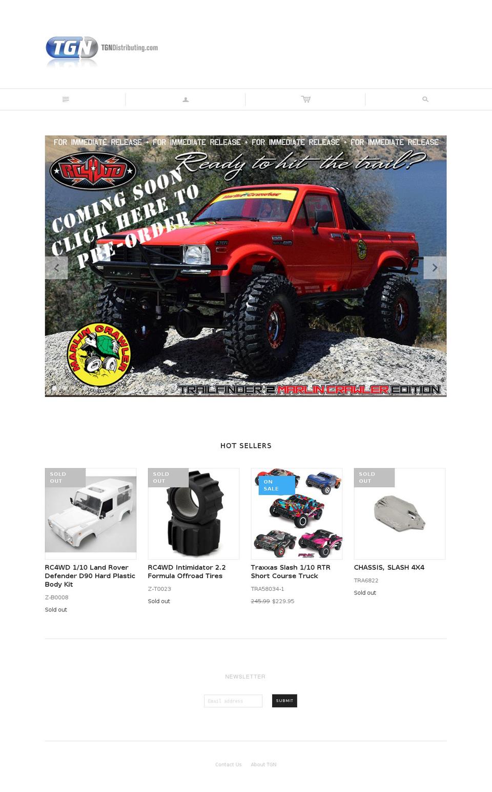tgndistributing.com — Shopify storefront screenshot