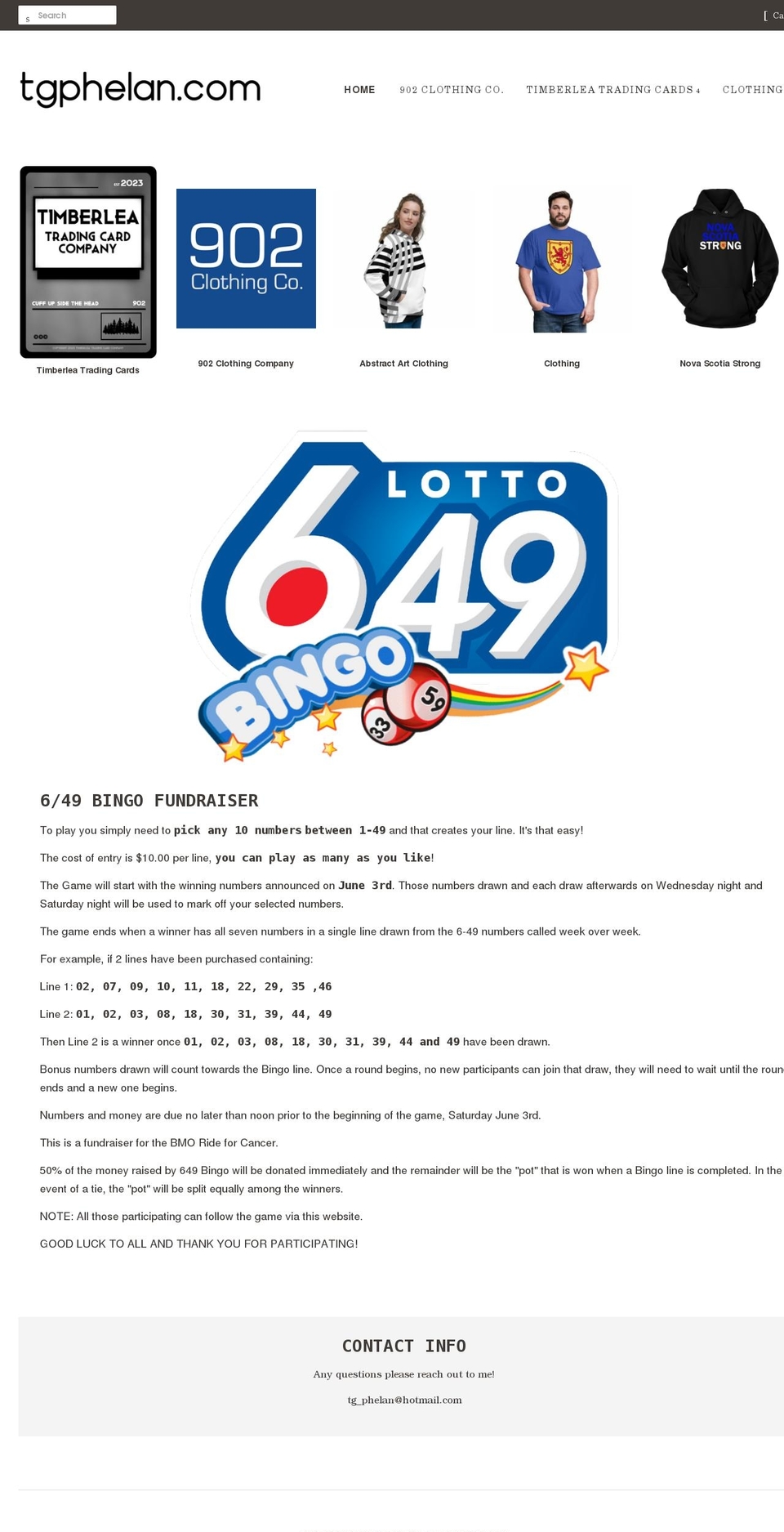 tgphelan.com shopify website screenshot