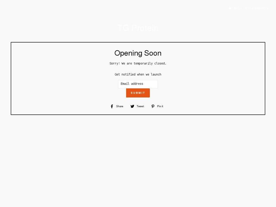 tgprotein.com shopify website screenshot