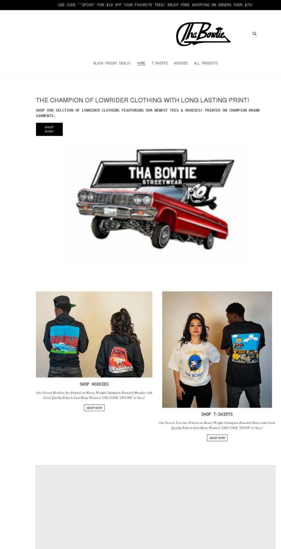 thabowtie.com shopify website screenshot