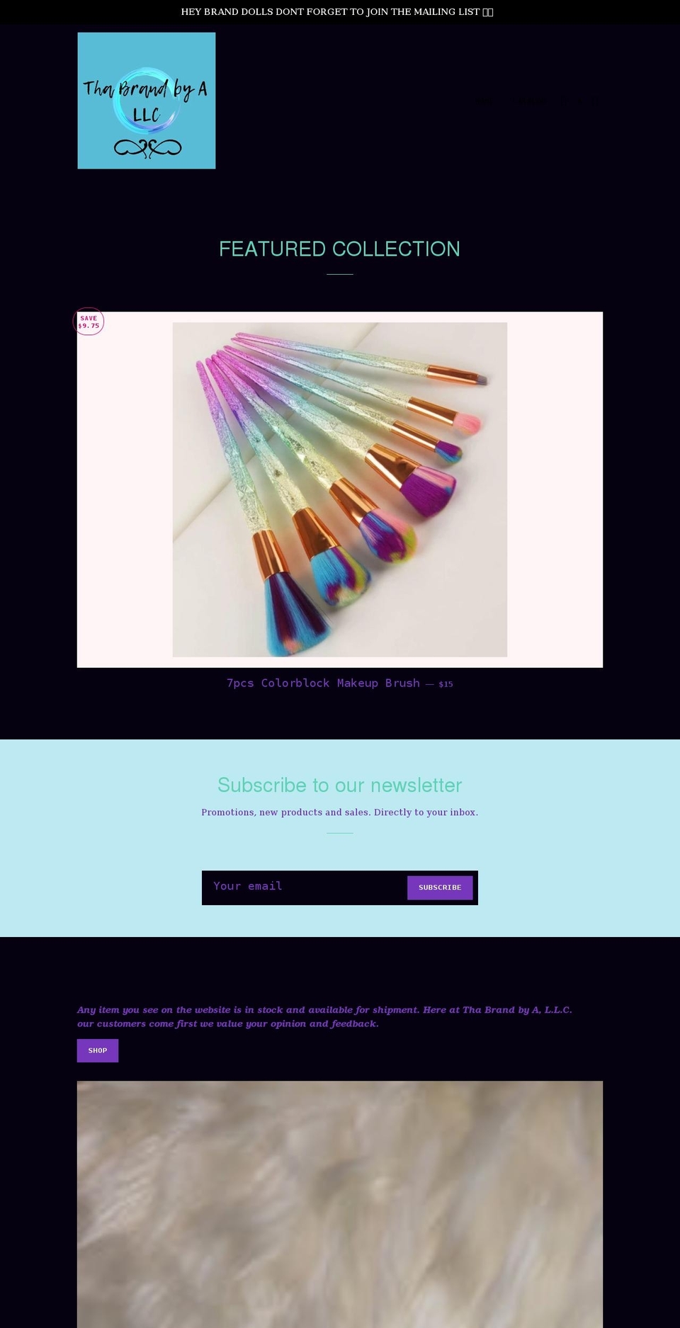 thabrandbya.com shopify website screenshot