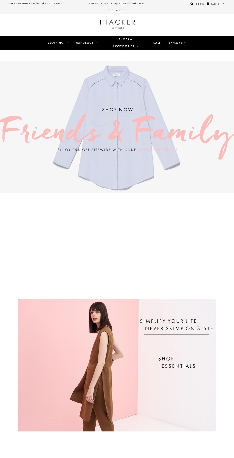 thackerbags.com shopify website screenshot