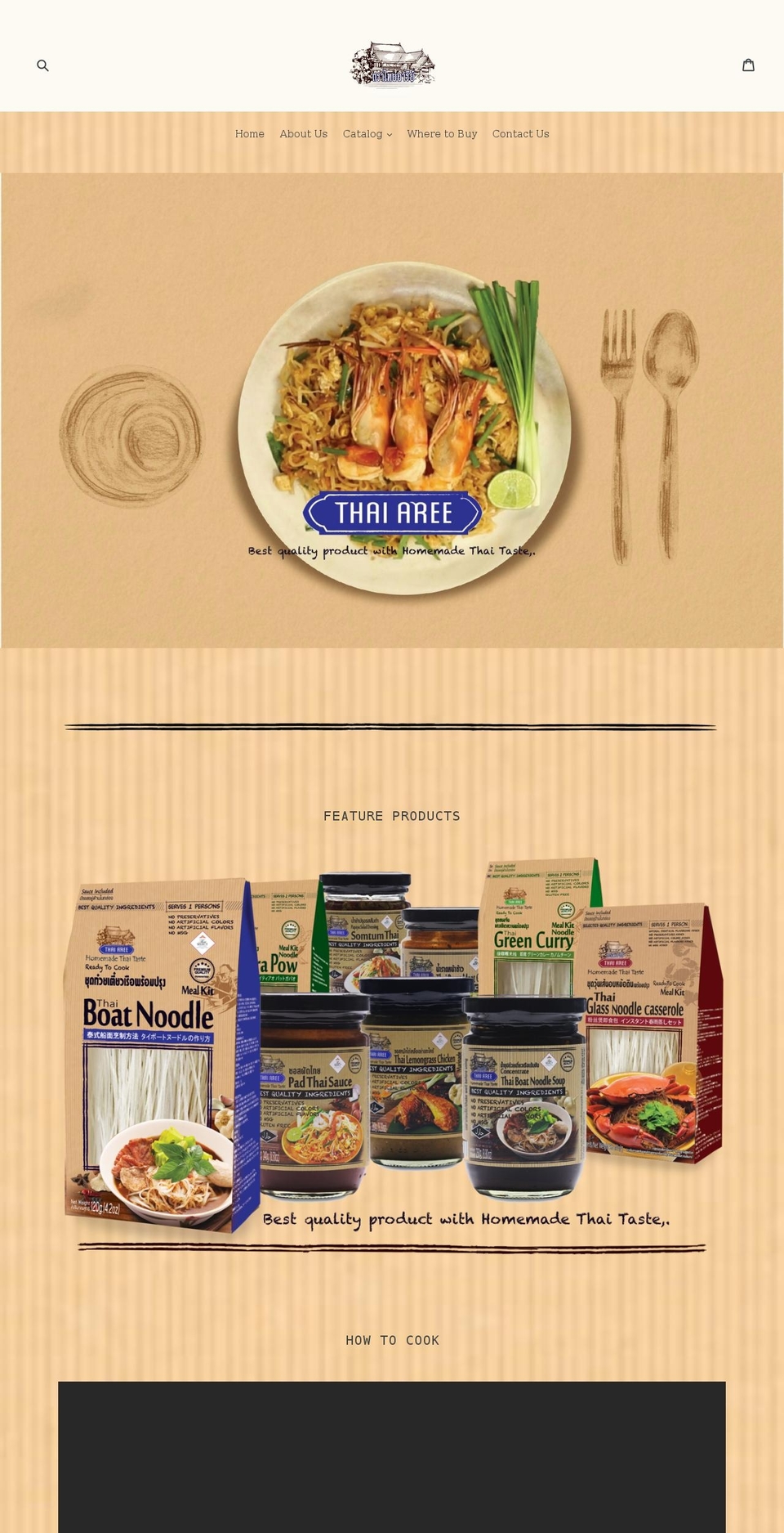 thaiareefood.com shopify website screenshot