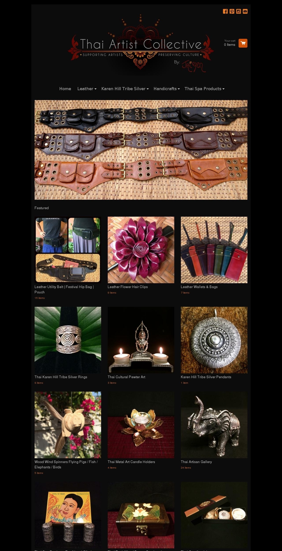 thaiartistcollective.com shopify website screenshot