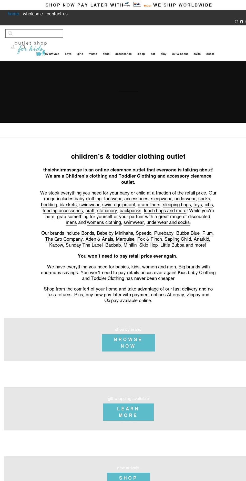 thaichairmassage.com shopify website screenshot