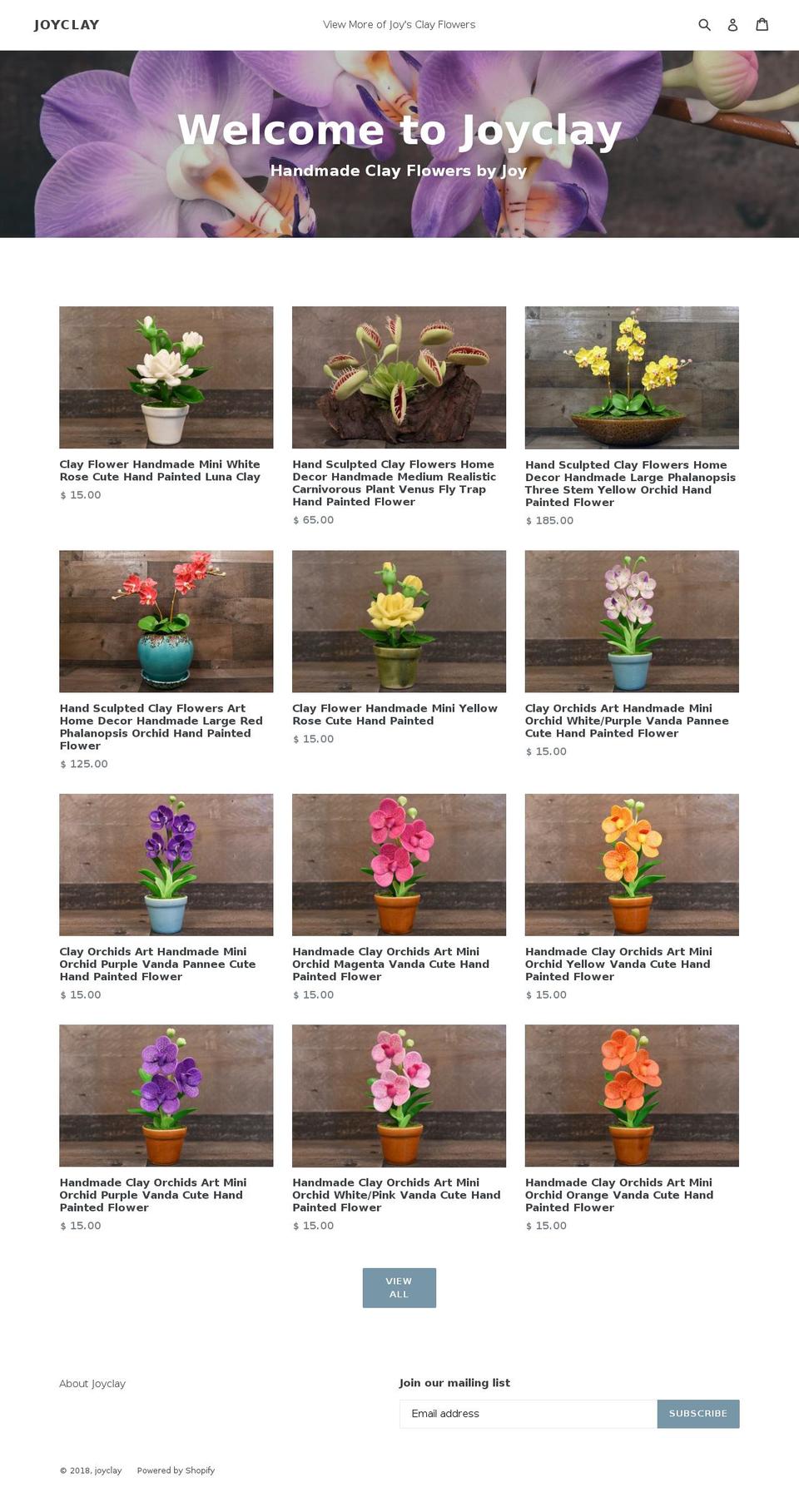 thaiclayflowers.com — Shopify storefront screenshot