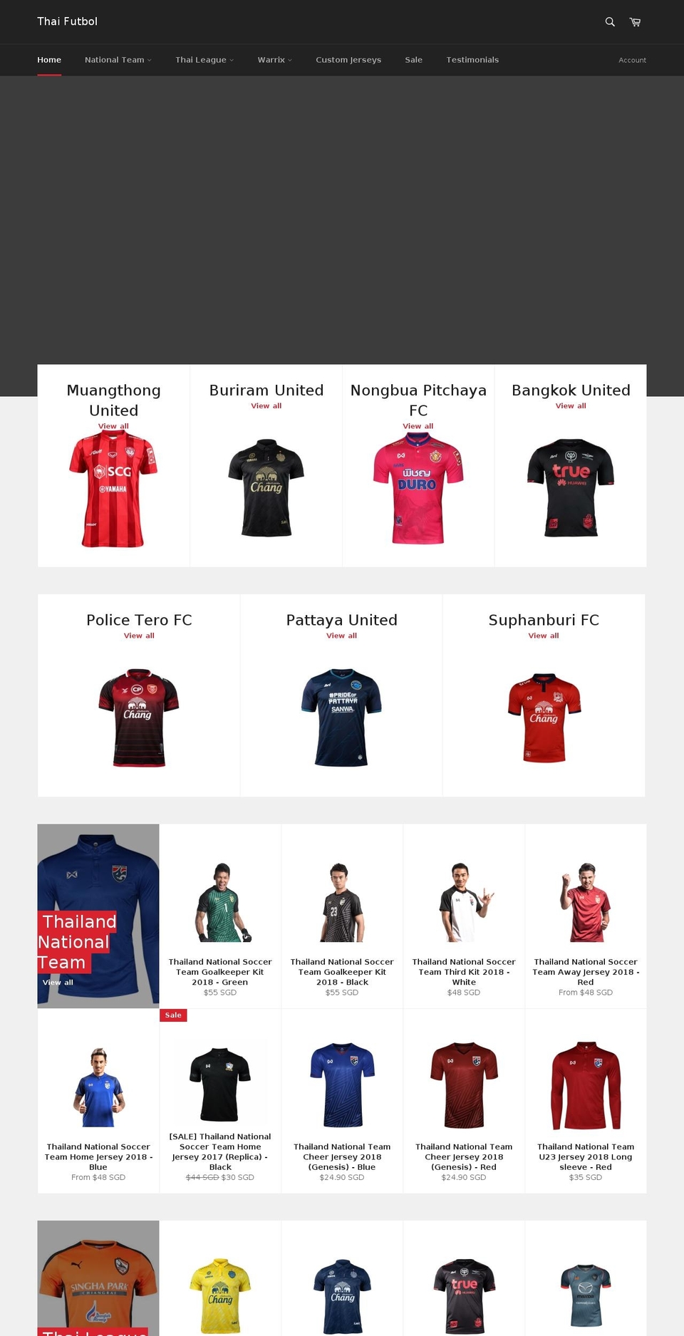 thaifutbol.com shopify website screenshot