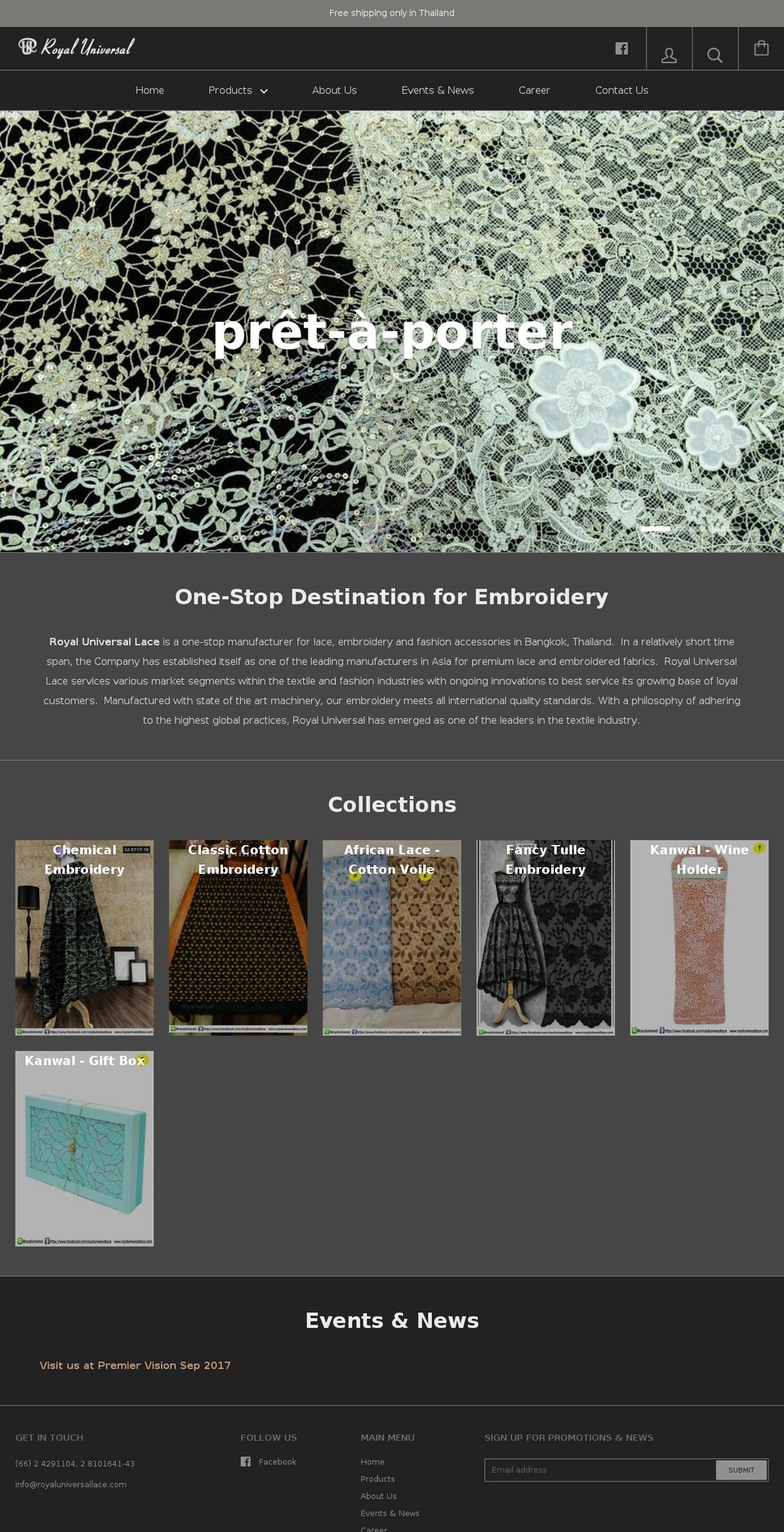 thailace.com — Shopify storefront screenshot