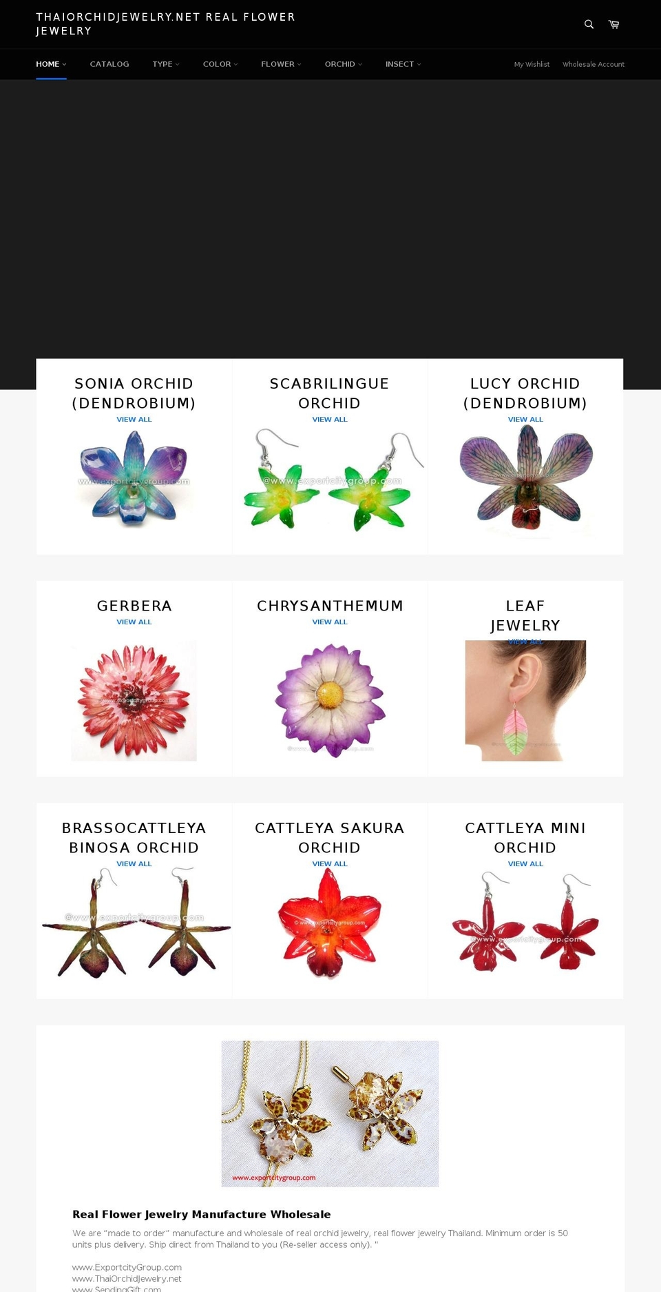 thaiorchidjewelry.net shopify website screenshot