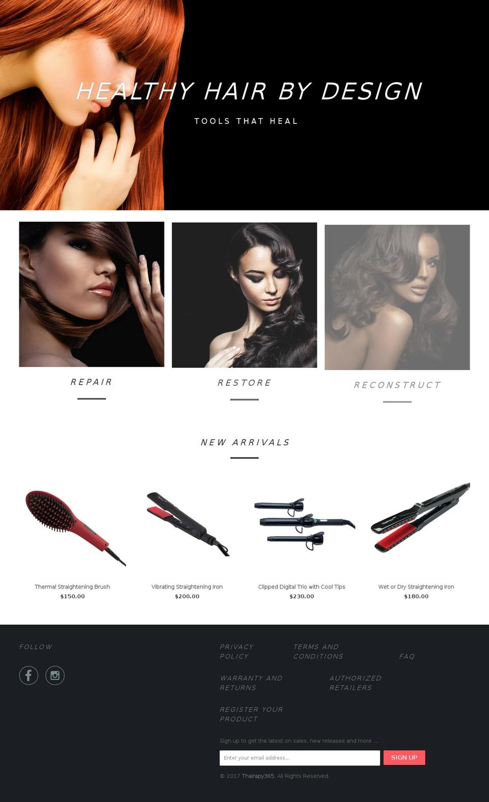 thairapy365.com shopify website screenshot