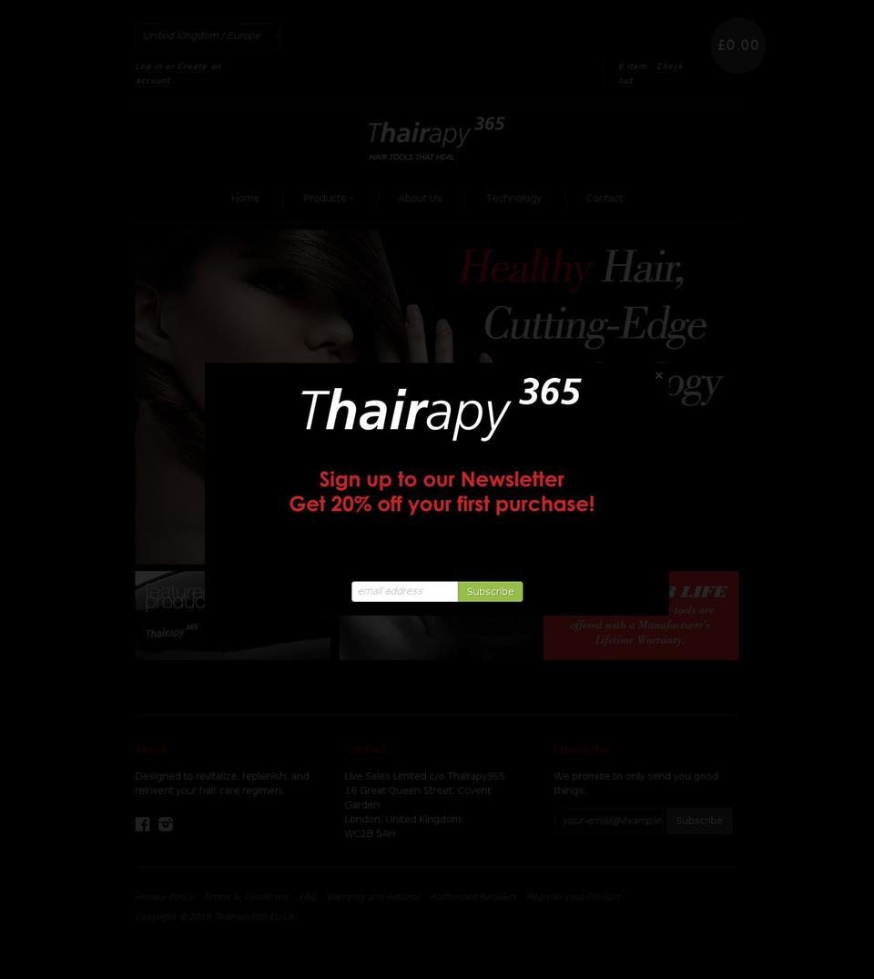 thairapy365.eu shopify website screenshot