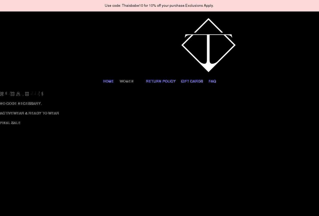 thaisapparel.com shopify website screenshot