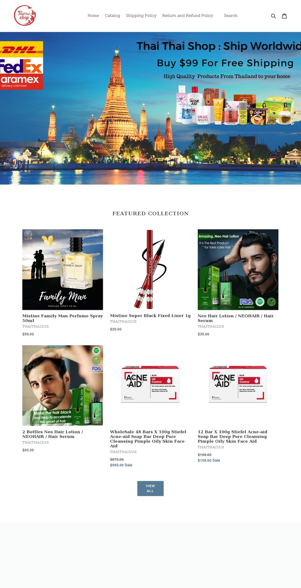 thaithai2us.com shopify website screenshot