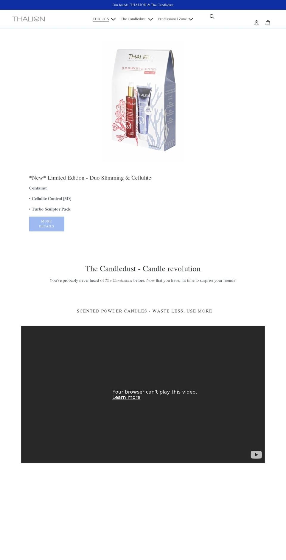thalloderm.co.uk shopify website screenshot