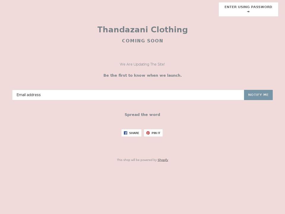 thandazani.com shopify website screenshot
