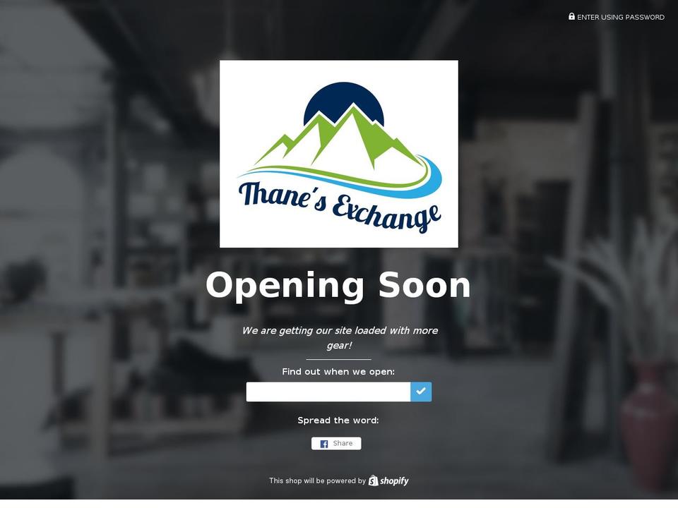 thanes-exchange.com shopify website screenshot
