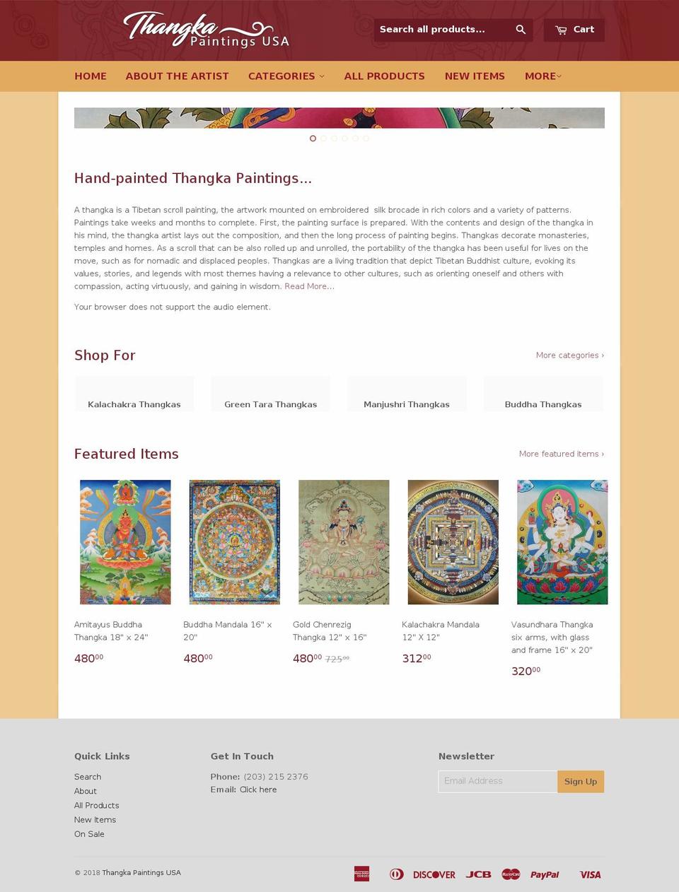 thangkapaintingsusa.com — Shopify storefront screenshot