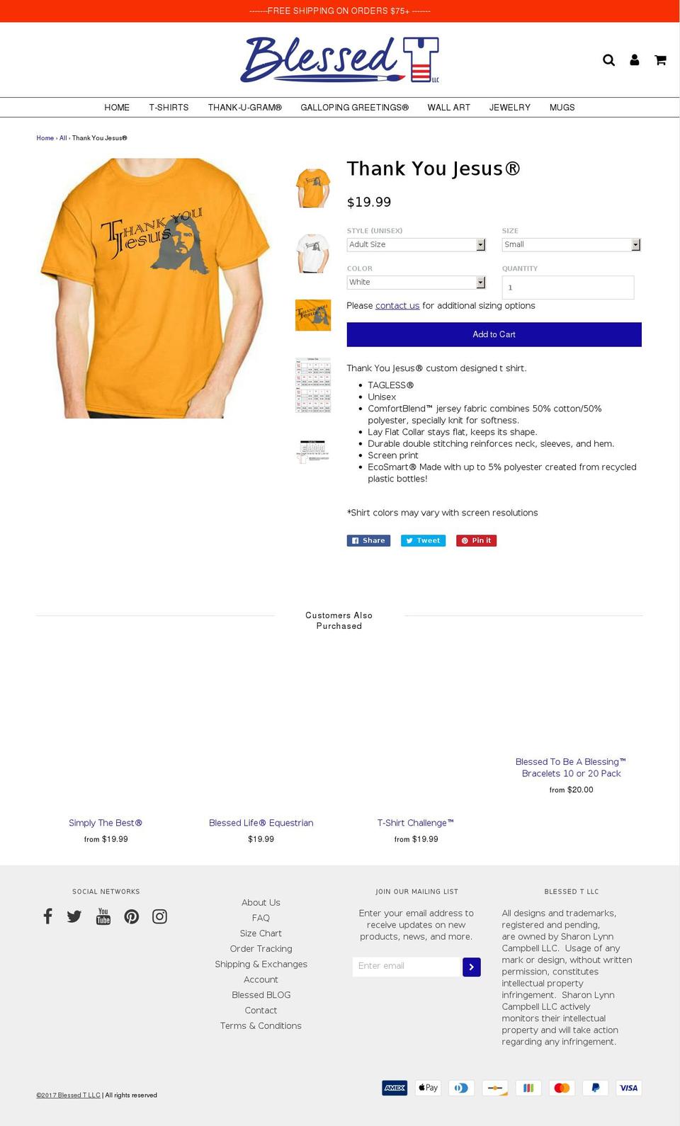 thank-u-jesus.com — Shopify storefront screenshot