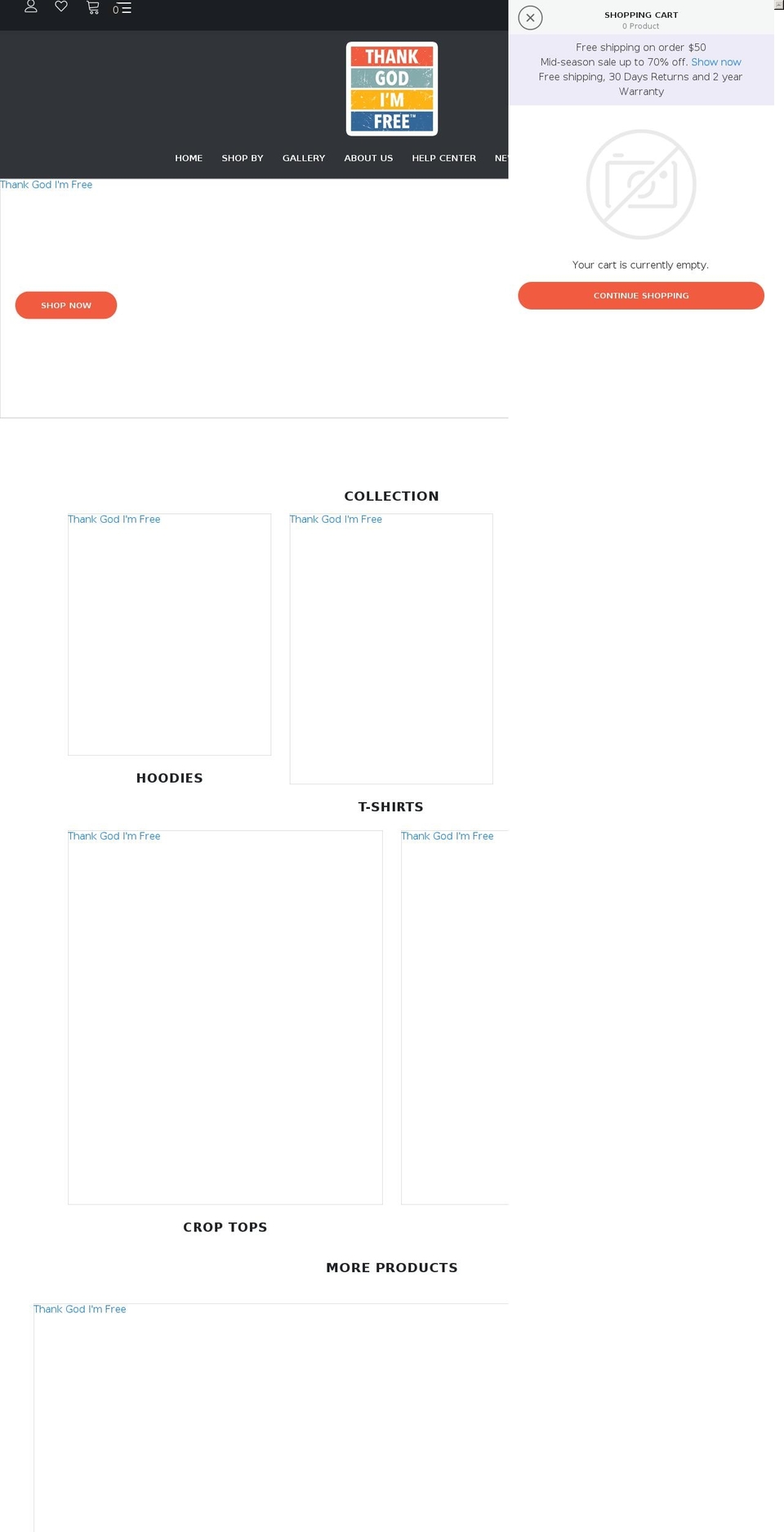 thankgodimfree.com shopify website screenshot
