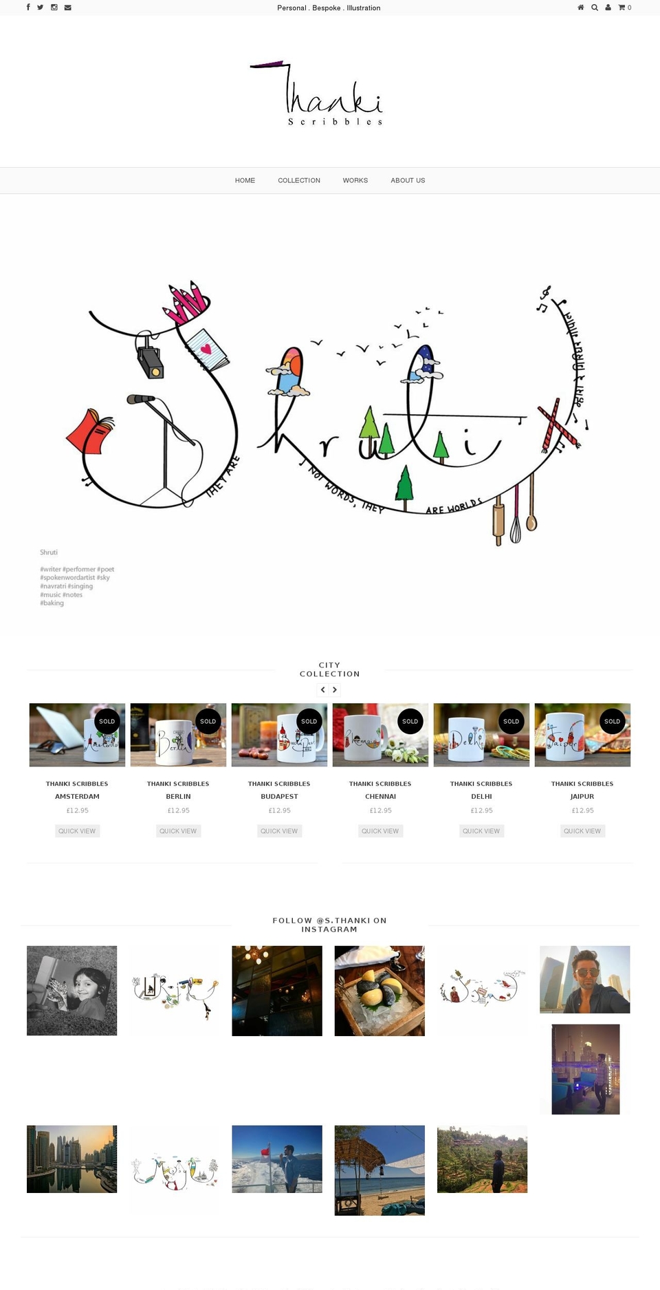 thankiscribbles.com — Shopify storefront screenshot