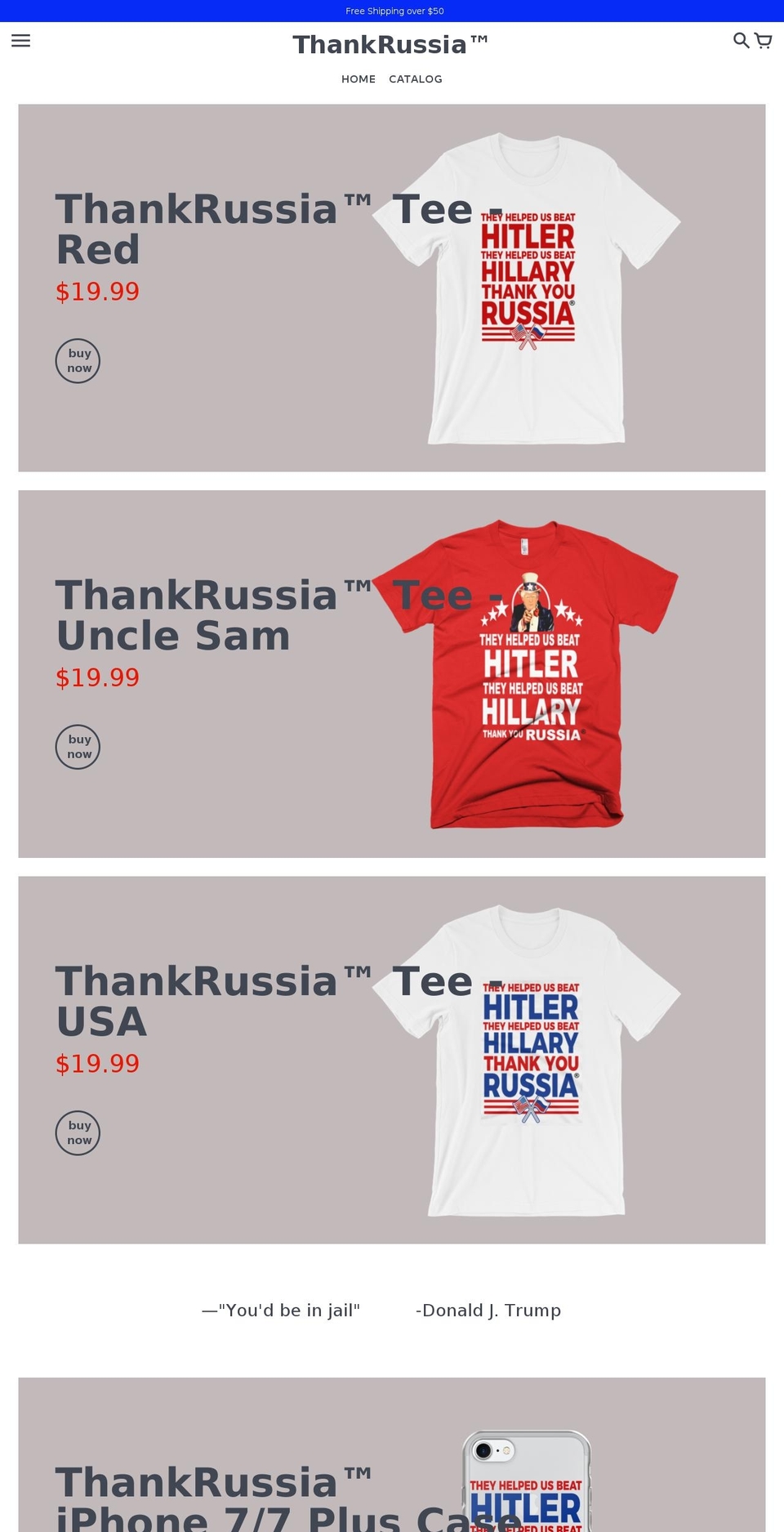 thankrussia.com — Shopify storefront screenshot