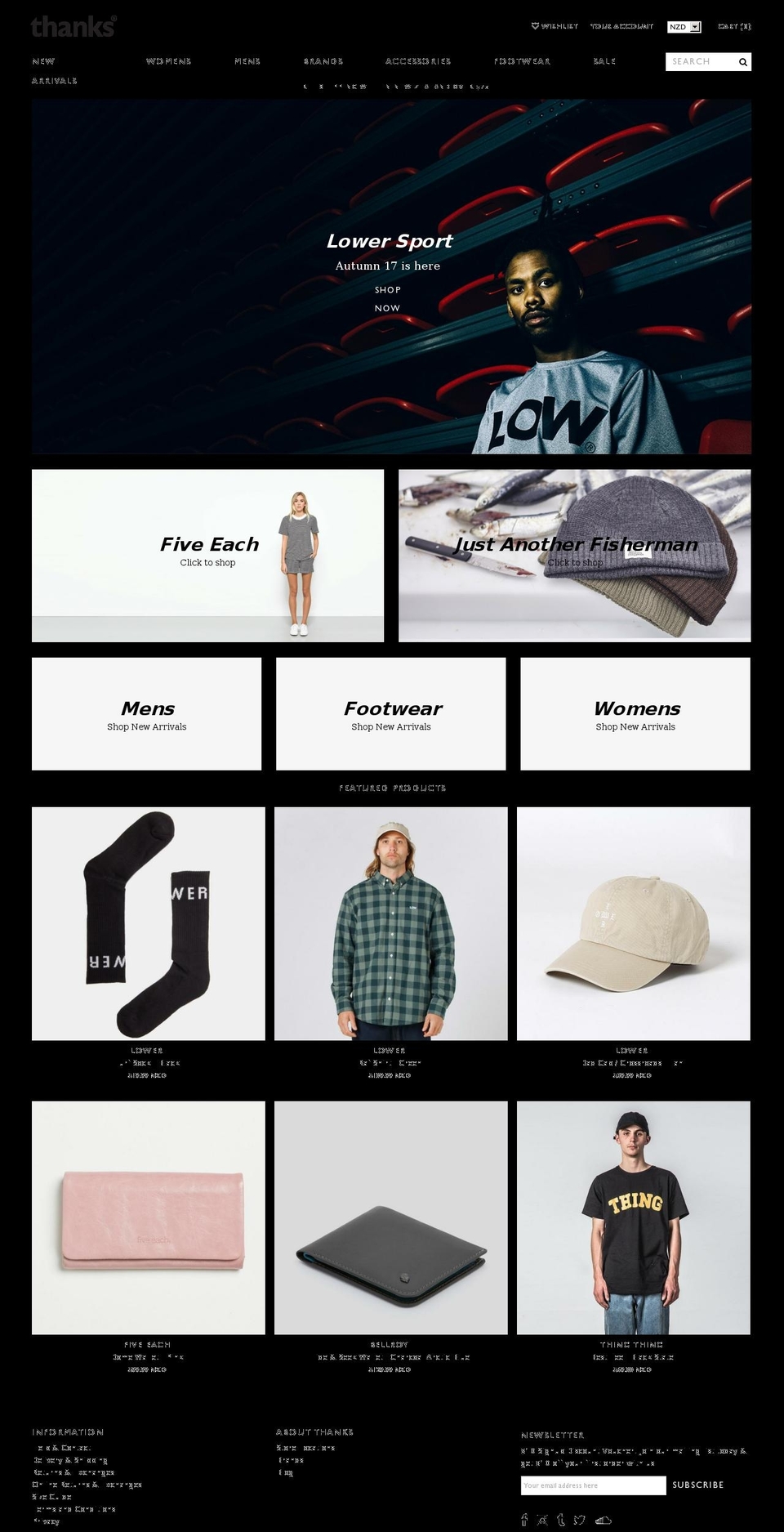 thanks-store.co.nz shopify website screenshot