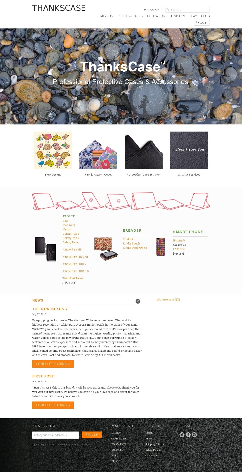 thankscase.com shopify website screenshot