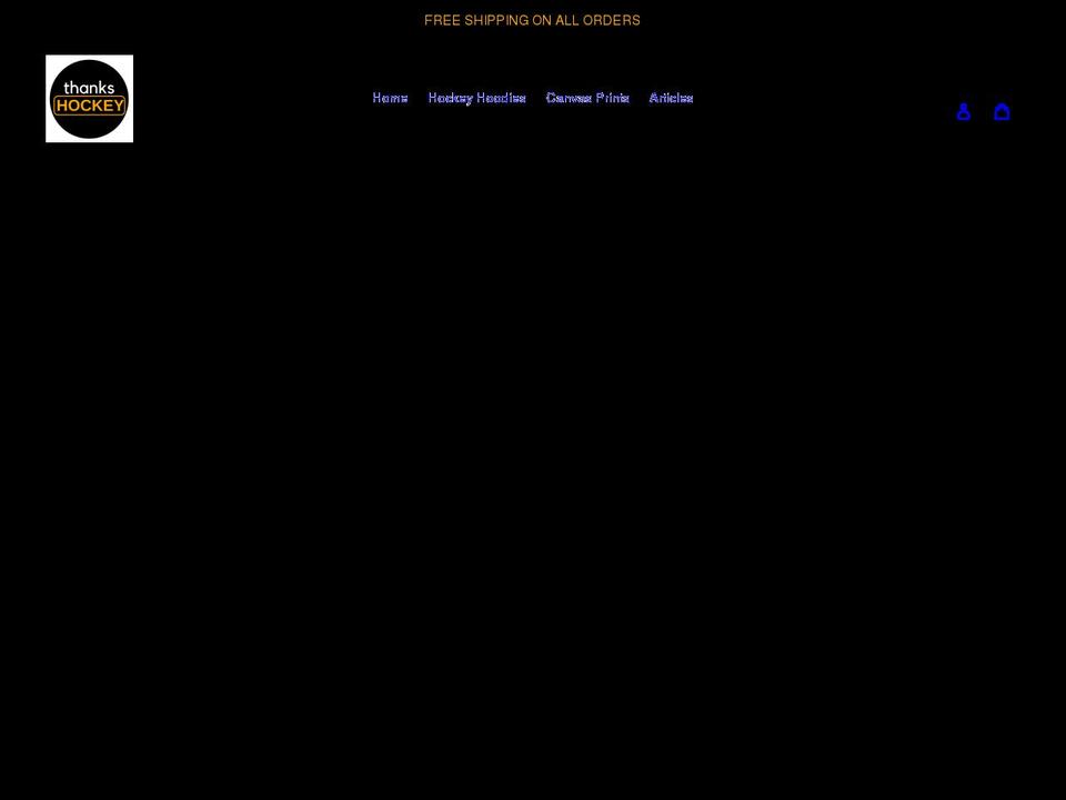thankshockey.com shopify website screenshot