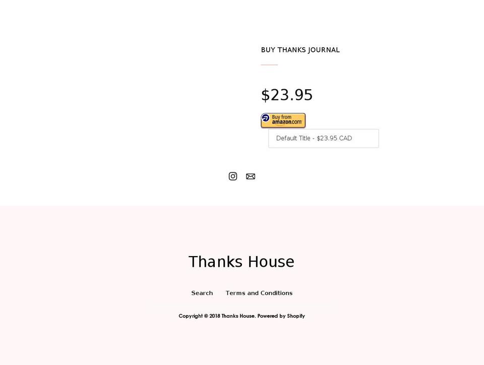 thankshouse.com — Shopify storefront screenshot