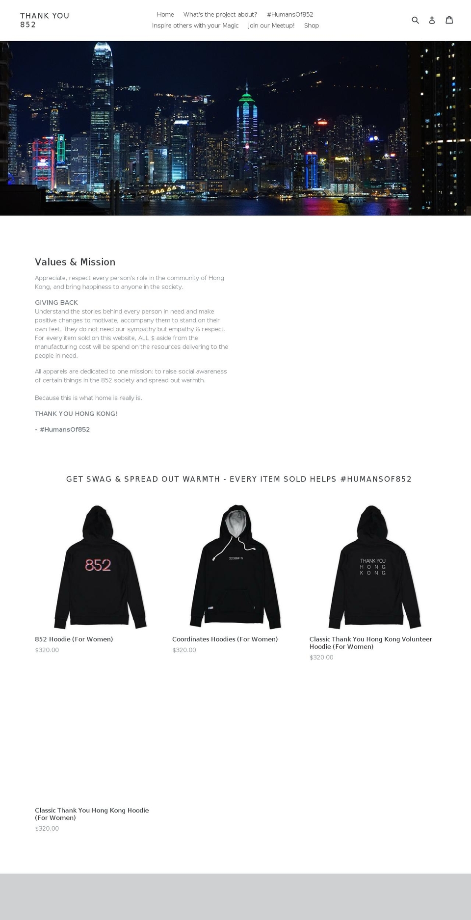 thankyou852.com shopify website screenshot