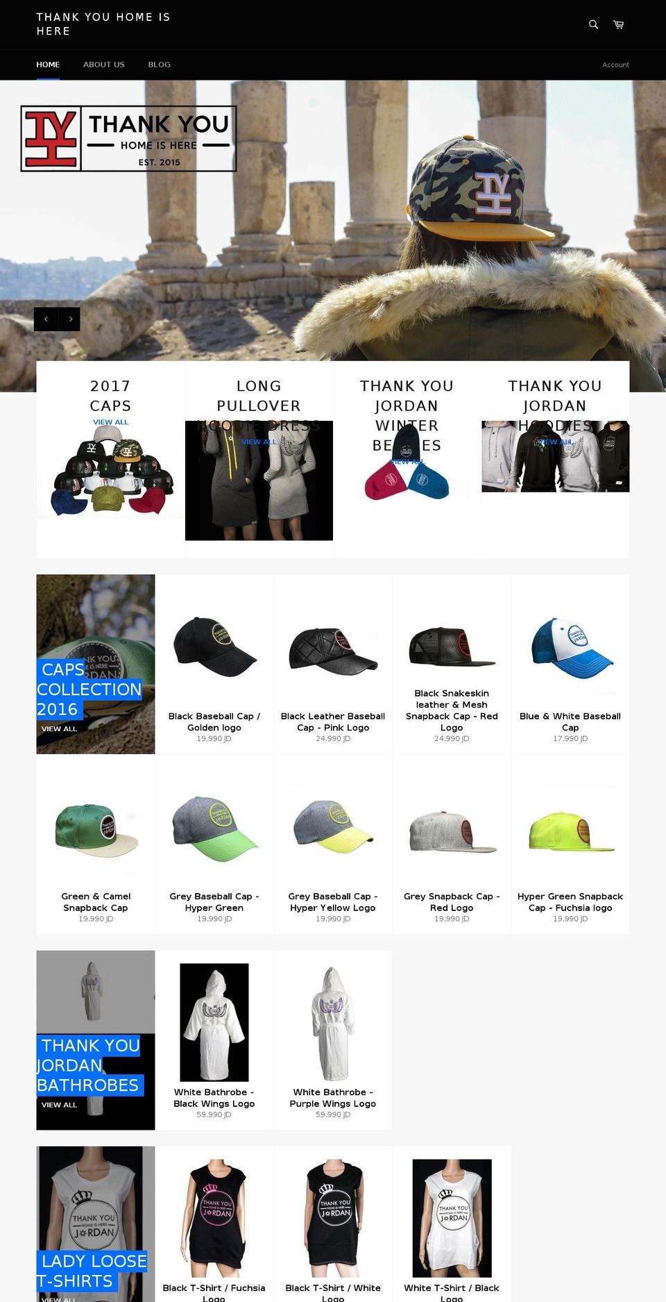 thankyouhomeishere.com shopify website screenshot