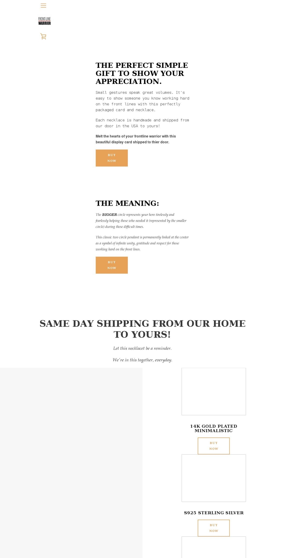 thankyouwarrior.com shopify website screenshot